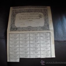 Coleccionismo Acciones Extranjeras: COMPAGNIE IMMOBILIÈRE. AÑO 1863