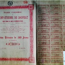 Coleccionismo Acciones Extranjeras: 1925. ACCION BELGA ALGODONERA -SAINT-ETIENNE DU ROUVRAY- REV. ESTATUTOS