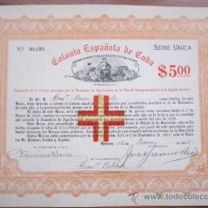 Coleccionismo Acciones Extranjeras: 1918. BONO, EMPRÉSTITO COLONIA ESPAÑOLA DE CUBA. 500$ AL 7% ANUAL