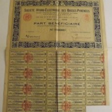 Coleccionismo Acciones Extranjeras: 1910, ACCIÓN SOCIÉTÉ HYDRO-ELECTRIQUE DES BASSES-PYRÉNÉES. Lote 57240633