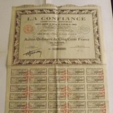 Coleccionismo Acciones Extranjeras: 1932, ACCIÓN LA CONFIANCE, COMPAGNIE FONCIÈRE. Lote 57240652
