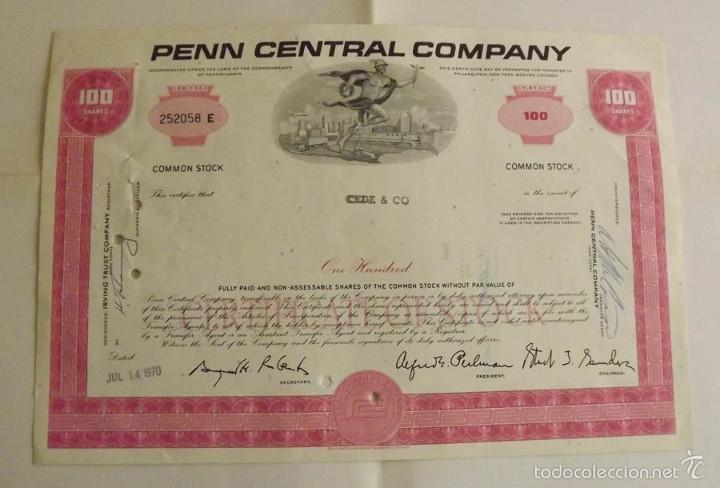 Coleccionismo Acciones Extranjeras: 1970, Acción Penn Central Company - Foto 1 - 57241169