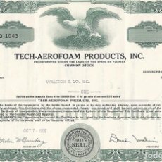 Coleccionismo Acciones Extranjeras: TECH-AEROFOAM PRODUCTS, INC 1969