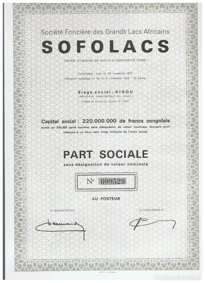 Coleccionismo acciones extranjeras: SOFOLACS - Foto 1