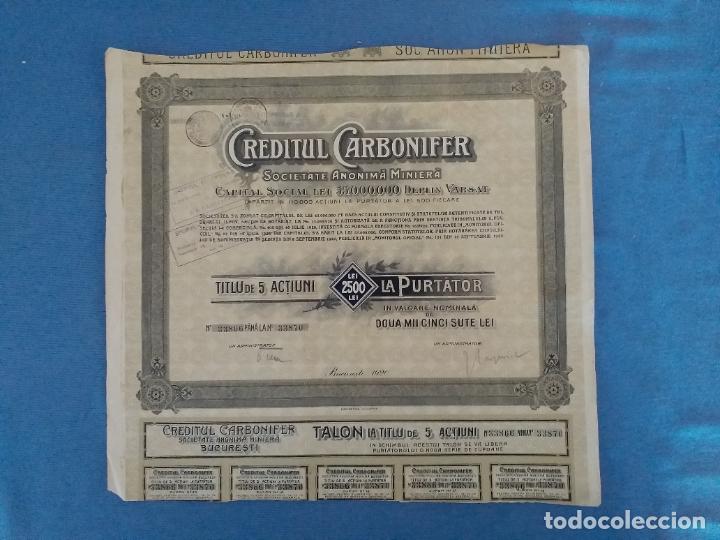 Coleccionismo Acciones Extranjeras: Bono Minas Romania Creditul Carbonifer año 1920 de 500, 2500, 5000, 12500 Lei - Foto 6 - 265806509
