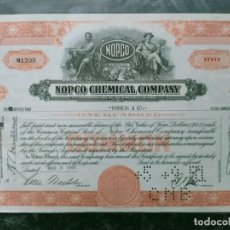 Coleccionismo Acciones Extranjeras: NOCPO CHEMICAL COMPANY . NEW JERSEY...USA... CERTIFICADO DE 100 ACCIONES.. Lote 339070468