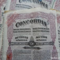 Coleccionismo Acciones Extranjeras: 20 ACCIONES DE 1924 / CONCORDIA - SOCIÉTÉ ANONYME ROUMAINE POUR L´INDUSTRIE DU PÉ... / MUY COMERCIAL. Lote 341936738
