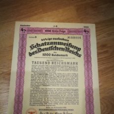 Colecionismo Ações Internacionais: BONO 1000 REICHSMARK ALEMANIA 2 GUERRA MUNDIAL 1936. Lote 348694938