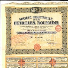 Coleccionismo Acciones Extranjeras: SOCIÉTÉ INDUSTRIELLE DES PÉTROLES ROUMAINS. 1926. Lote 363145435