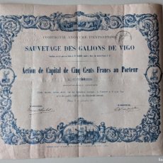 Coleccionismo Acciones Extranjeras: 1871 COMPAGNIE ANONYME D'ENTREPRISE - SAUVETAGE DES GALIONS DE VIGO - BATALLA DE RANDE