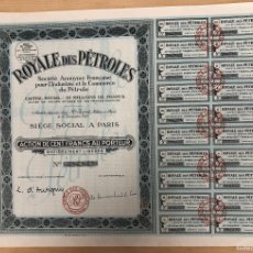 Colecionismo Ações Internacionais: ACCION ROYALE DES PÉTROLES. PARIS. 1927. CON CUPONES. Lote 369239361