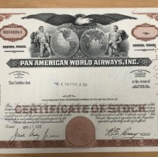 Collezionismo Azioni Internazionali: CERTIFICADO POSEEDOR ACCIONES PAN AMERICAN WORLD AIRWAYS. 1970
