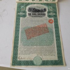 Coleccionismo Acciones Extranjeras: ACCIÓN THE CUBA RAILROAD COMPANY AÑO 1910. Lote 385513079