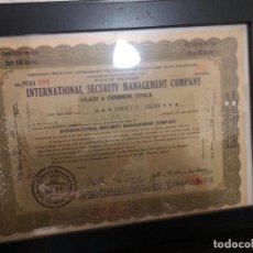 Collezionismo Azioni Internazionali: ¡¡¡ BONO DE LA COMPAÑIA DE SEGURIDAD INTERNACIONAL USA DE 1929 ENMARCADO !!!