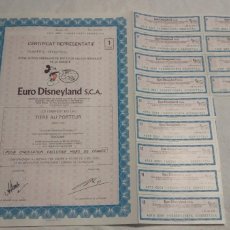 Coleccionismo Acciones Extranjeras: ACCIÓN DE EURO DISNEYLAND S.C.A 1980. Lote 401191819