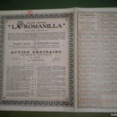 Coleccionismo Acciones Extranjeras: ACCIÓN: SOCIÉTÉ ANONYME 'LA ROMANILLA'. SIÈGE SOCIAL A BRUXELLES. ACTION ORDINAIRE.