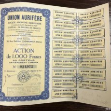 Collezionismo Azioni Internazionali: ACTION UNION AURIFÈRE S.A. MAROCAINE. CASABLANCA (MAROC) 9 FEV. 1951