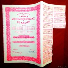 Coleccionismo Acciones Extranjeras: USINES ROOS GEERINCKX & DE NAEYER ,ALOST, ACCIÓN