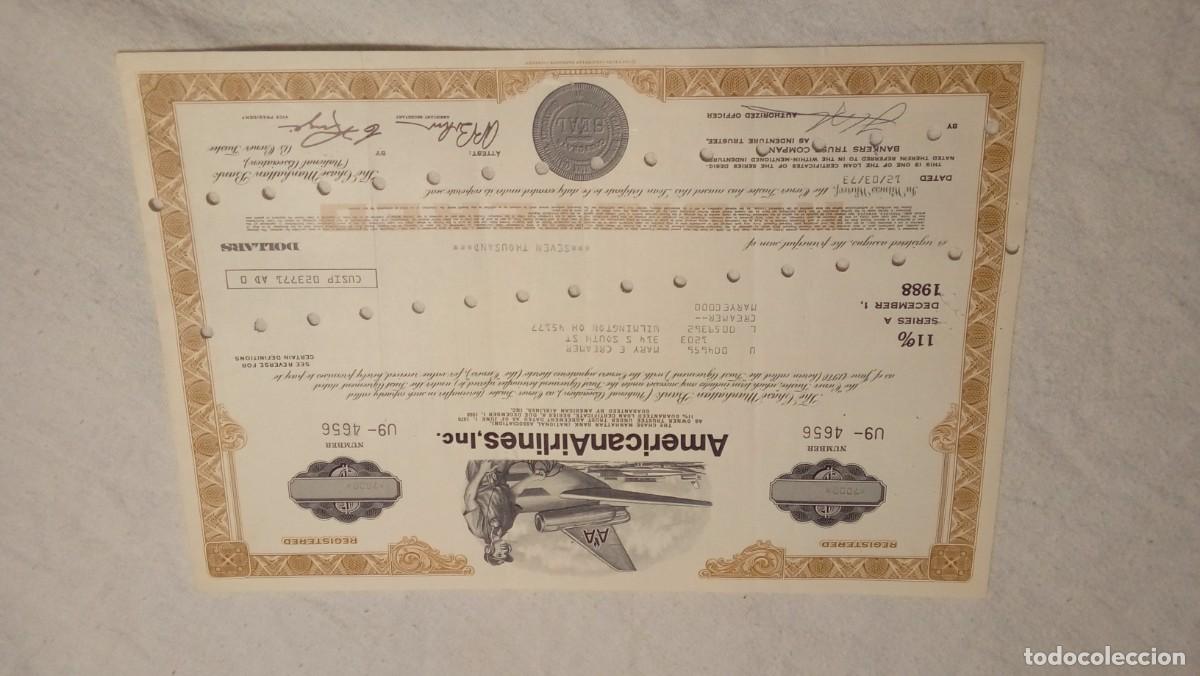 Coleccionismo acciones extranjeras: Acci&oacute;n American Airlines,Inc.1988