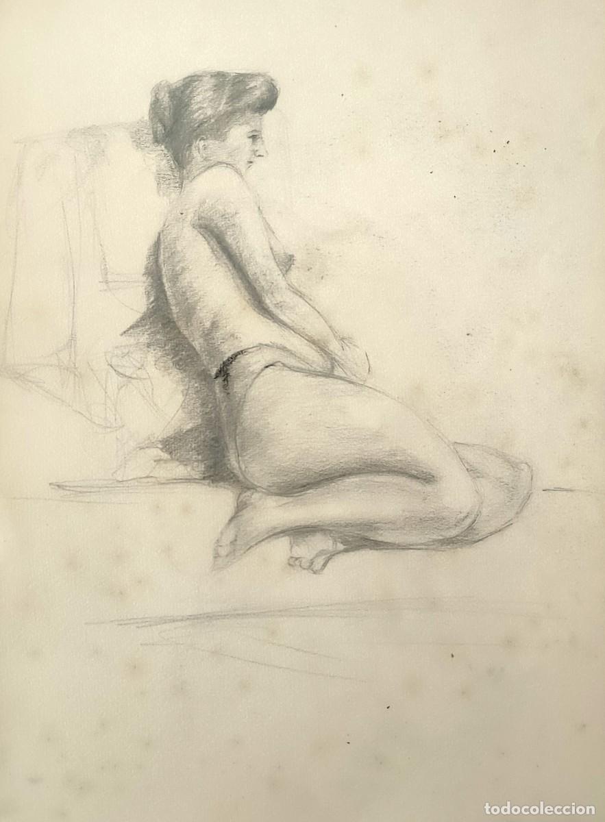 Art: ANTIGUO DIBUJO. DESNUDO. LAPIZ, CARBONCILLO.
