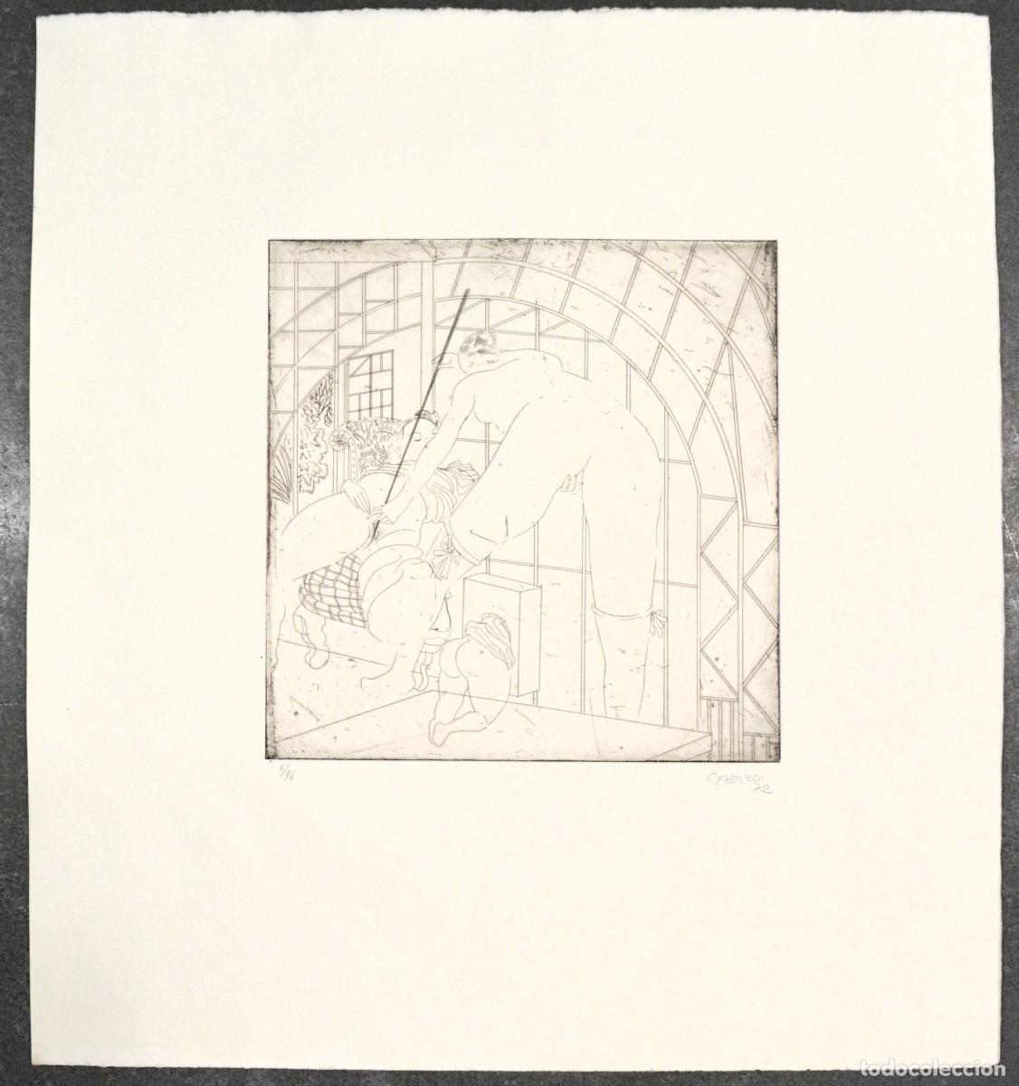 Kunst: Jorge Castillo (Pontevedra, 1933) Aguafuerte original de la colecci&oacute;n Pornographisme. 1972.