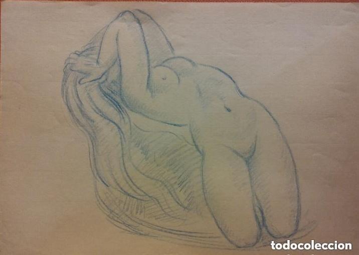Arte: DIBUJO ORIGINAL - OBRA DE FRANCESC GASS&Oacute; - MUJER 29x21 CM