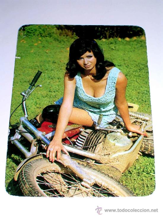 Calendars: Calendario moto Bultaco y chica pin-up, original 1975 .