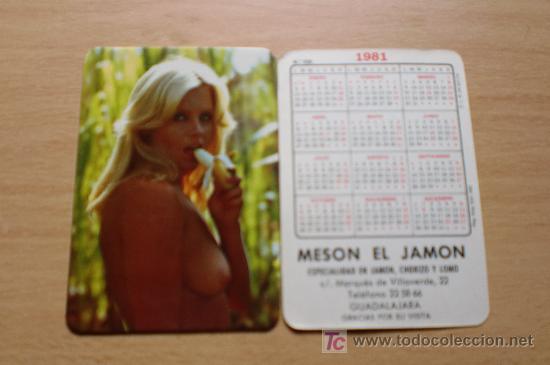 Calendarios: GUADALAJARA-CALENDARIO CHICA  1981-MESON EL JAMON-MARQUES DE VILLAVERDE 22