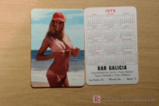 Calendars: MADRID-CALENDARIO CHICA  1975-BAR GALICIA-VILLAVERDE ALTO-