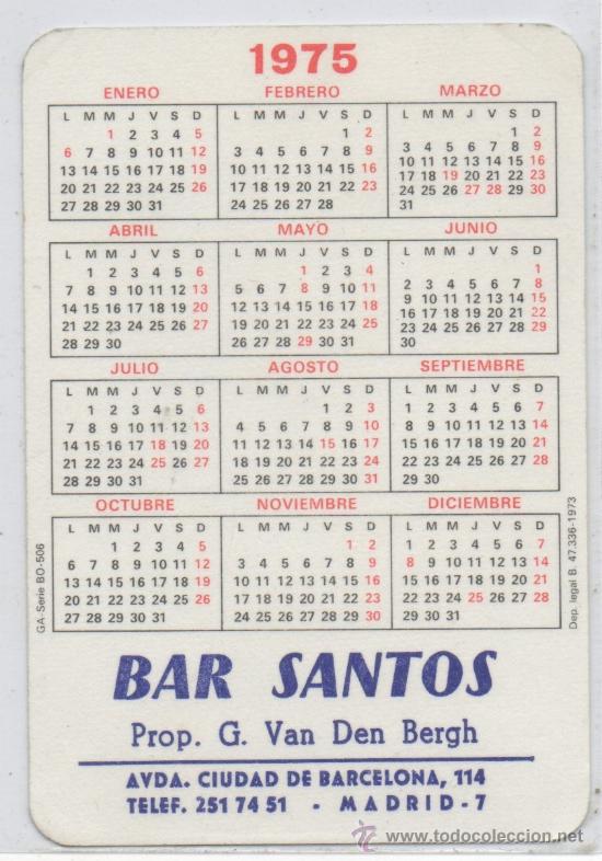 chica calendario de bolsillo publicidad bar san - Buy Calendars for adults  on todocoleccion