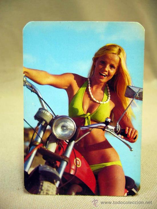 Calendriers: CALENDARIO de BOLSILLO, CHICA EN MOTO, MONTESA, RESTAURANTE VERSALLES, VINAROZ, CASTELLON, 1975