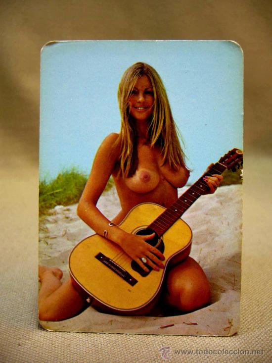 Kalender: CALENDARIO EROTICO, CHICA TOCANDO LA GUITARRA, 1977, BURRIANA