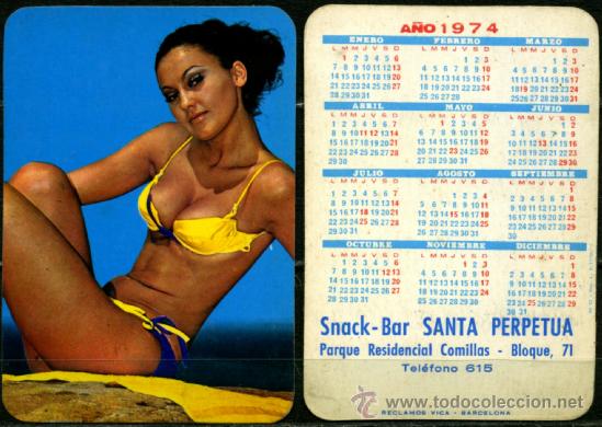Calendarios: Calendarios Bolsillo ”DESNUDOS” - CHICA 1974 - Foto 1 - 36646153