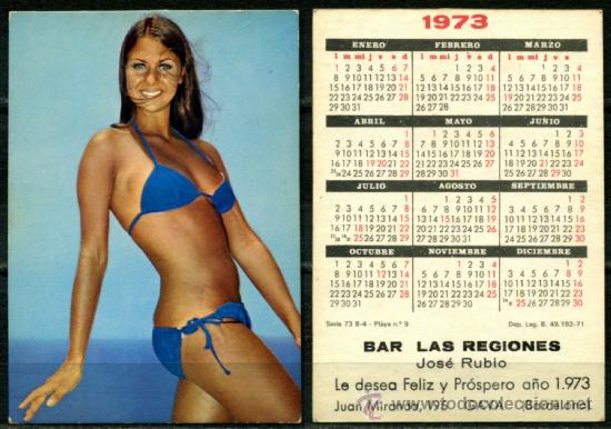 Calendarios: Calendarios Bolsillo ”DESNUDOS” - CHICA 1973 - Foto 1 - 36685890