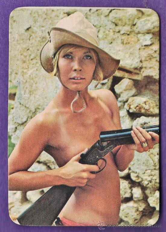 Calendars: calendario bolsillo - chica con rifle - pescados petri / hospitalet - a&ntilde;o 1973