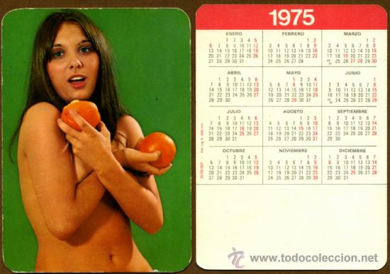 CALENDARIOS BOLSILLO ”DESNUDOS” - CHICA 1975 (Coleccionismo para Adultos - Calendarios)