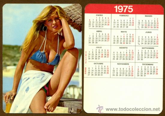 CALENDARIOS BOLSILLO ”DESNUDOS” - CHICA 1975 (Coleccionismo para Adultos - Calendarios)