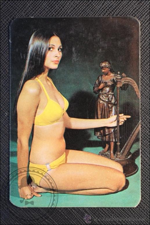 Calendriers: Calendario de Bolsillo - A&ntilde;o 1974 - Chica Posando publicidad al dorso