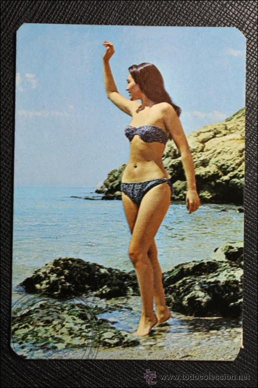 Calendriers: Calendario de Bolsillo - A&ntilde;o 1974 - Chica Posando publicidad al dorso
