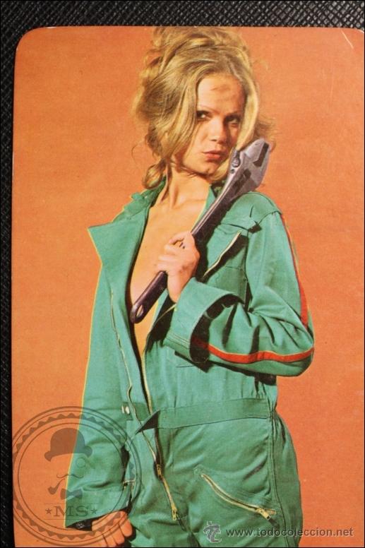 Calendriers: Calendario de Bolsillo - A&ntilde;o 1974 - Chica Posando publicidad al dorso