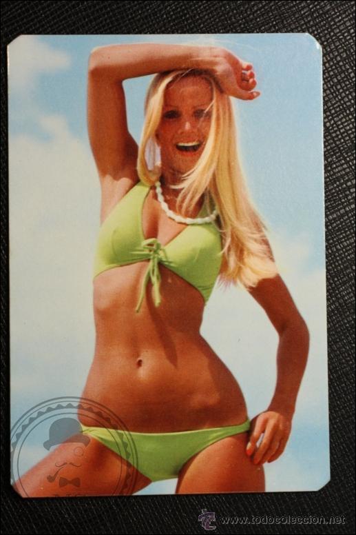 Calendriers: Calendario de Bolsillo - A&ntilde;o 1975 - Chica Posando Publicidad al Dorso