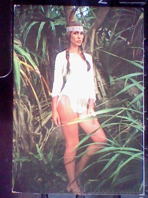 Calendars: trasera publicitaria y erotica chica vestida india tipo calendario  a&ntilde;os 70