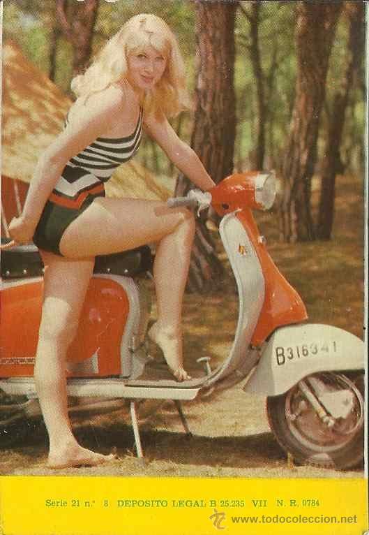 Calendars: Calendario Er&oacute;tico 1966,Chica en Vespa,Lambretta,original,buen estado,