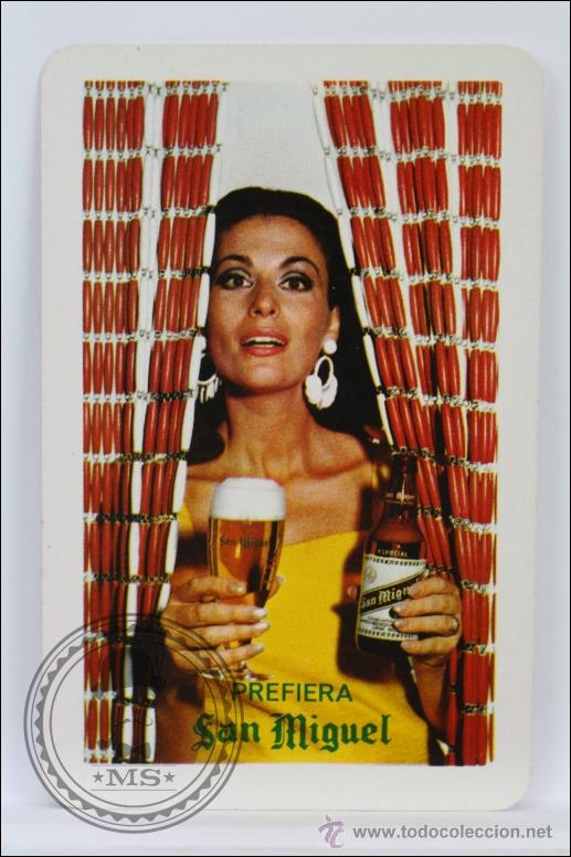 Calendars: Calendario de Bolsillo H. Fournier - A&ntilde;o 1968 - Publicidad de Cerveza San Miguel - Chica
