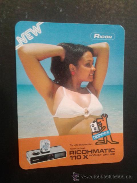 Kalender: Calendario publicitario de Fotograf&iacute;a Ricoh. A&ntilde;o 1974. CHICA SEXY en ingles