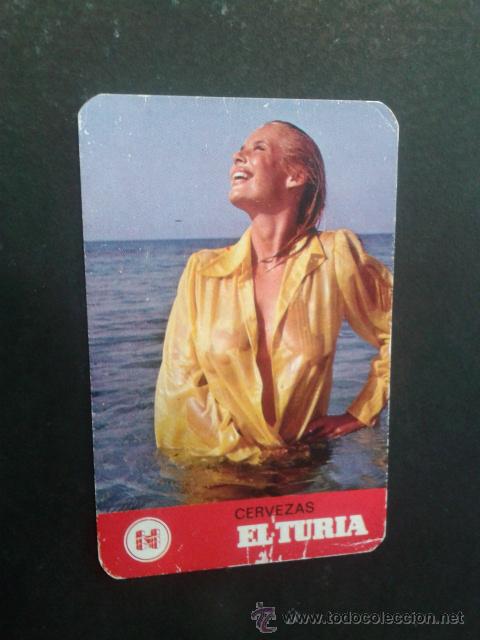 Kalender: CALENDARIO DE BOLSILLO CERVEZA EL TURIA CHICA SEXY A&Ntilde;O 1975