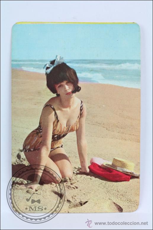 Calendars: Calendario de Bolsillo - A&ntilde;o 1965 - Publicidad Malta Oro / Caf&eacute;s Pagesa / Flan Tocy Pagesa - Chica