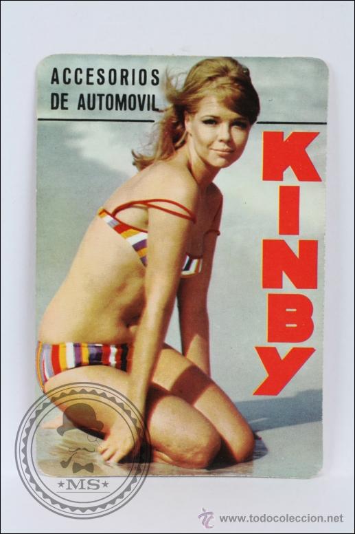 Calendars: Calendario de Bolsillo - A&ntilde;o 1968 - Publicidad de Accesorios Automovil Kinby - Chica en la Playa