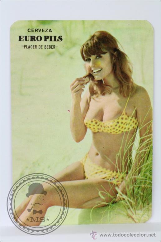 Calendars: Calendario de Bolsillo - A&ntilde;o 1970 - Publicidad de Cerveza Euro Pils - Chica en Bikini