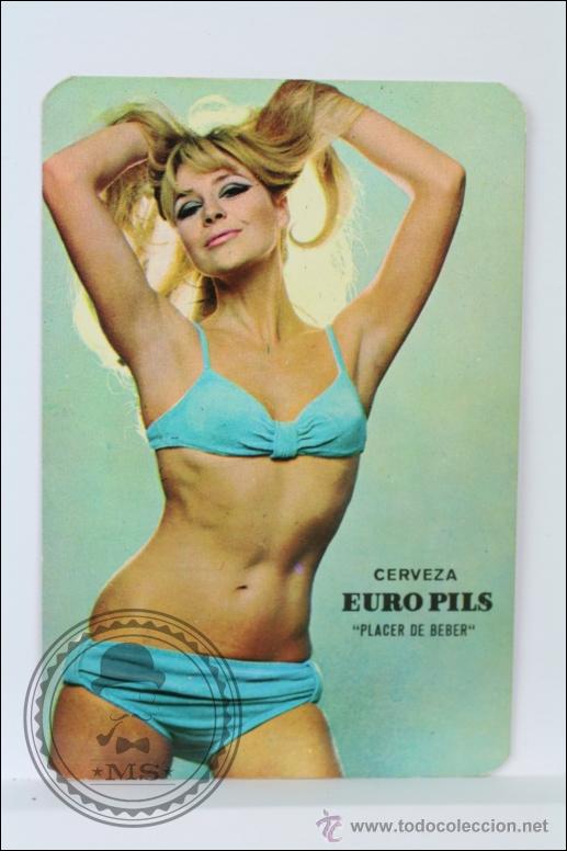 Calendars: Calendario de Bolsillo - A&ntilde;o 1970 - Publicidad de Cerveza Euro Pils - Chica